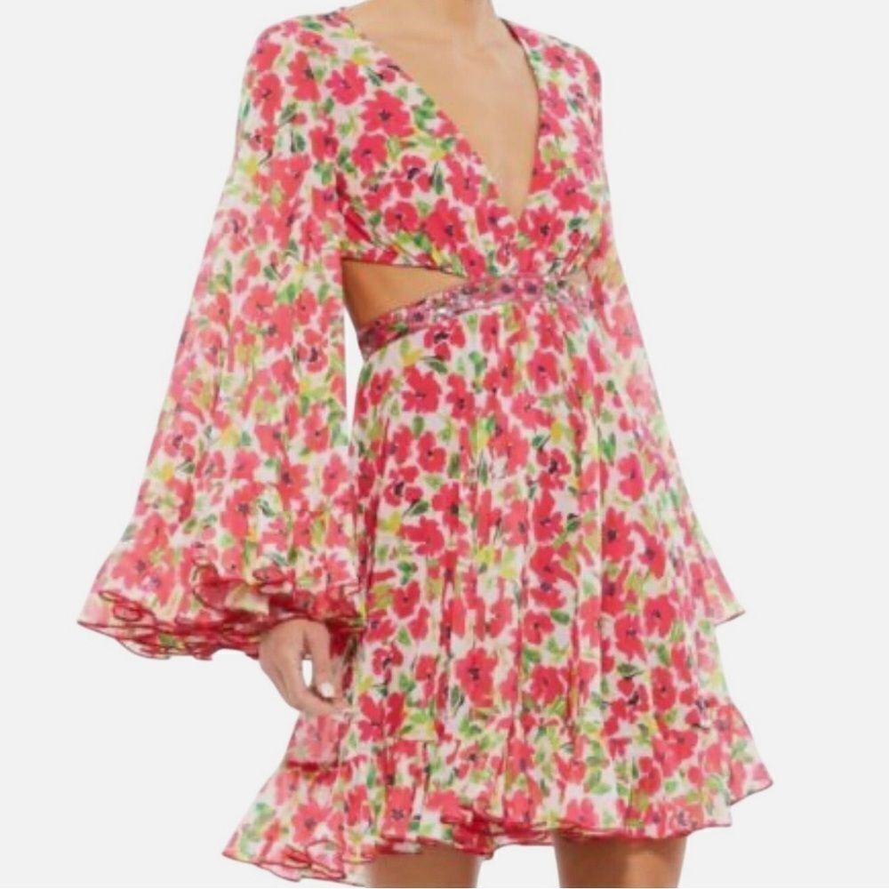 Mac Duggal Lenna Floral Cut Out Mini Dress - Picture 9 of 9